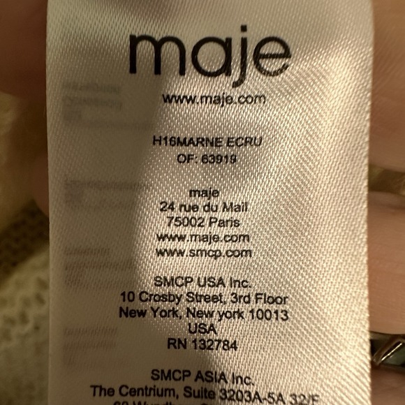 Maje Womens White Ecru Mohair Crew Neck Long Sleeve Pullover Sweater Knit Size S - Picture 4 of 16